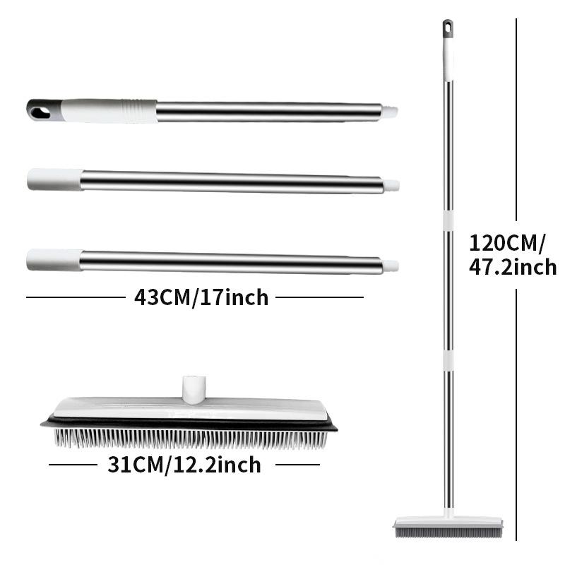 Pet Hair Removal Broom with 47.2in Adjustable Handle & Rubber Squeegee for Dog Cat Hair Removal on Couch Hardwood Floors TikTokShop Deal