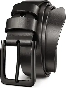 Mens ress Belt,Genuine Casual Leather Belts for Men 1.5" Width