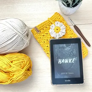 Handmade Yellow Crochet Kindle Sleeve