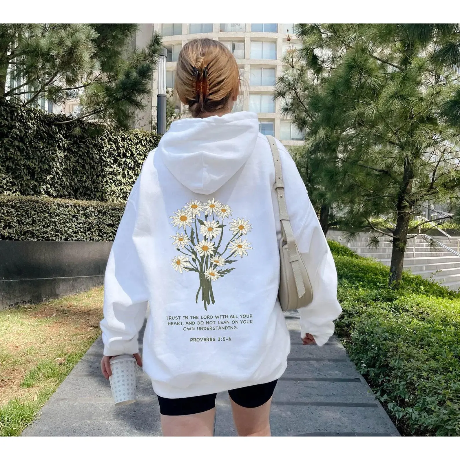 Trust in the Lord Bible Verse Hoodie, Good News Daisy Hoodie, Christian Hoodie, Aesthetic Christian Gift, Trendy Church Hoodie, Faith Shirt