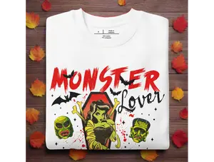 Monster Lover Soft-Wash Sweatshirt for Men - Casual Tropical Style - Cotton