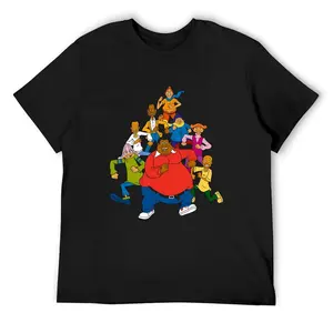 Fat Albert and cosby's children's pattern printing, boutique 180g padded cotton T-shirt, Men's fashion casual cotton T-shirt, short-sleeved round neck T-shirt.