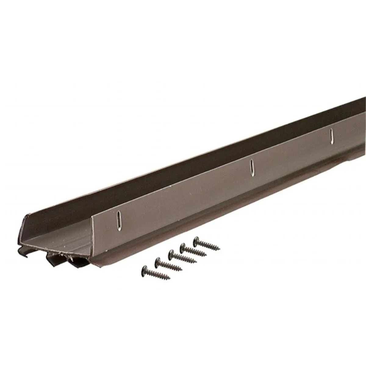 MD Products U-Shaped Door Bottom, 36-Inch Brown Vinyl Threshold Sweep with Dual Durometer Seal for 1.75-Inch Steel Frames, Door Threshold Sweep, Door Bottom Seal