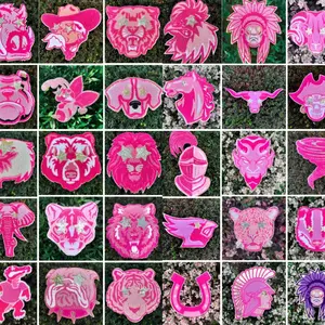 Preppy Pink Mascot Game Day Iron On Patch for Women’s Shirt Sweatshirts