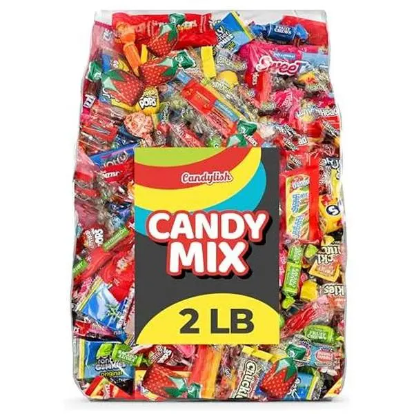 Candylish Candy Mix Variety Pack, 2 lb. Bulk Bag, Individually Wrapped Assorted Big Bag of Candy for Parties, Piñata Stuffers, Kids Treats, Office Candy Bowl and Birthday Favors