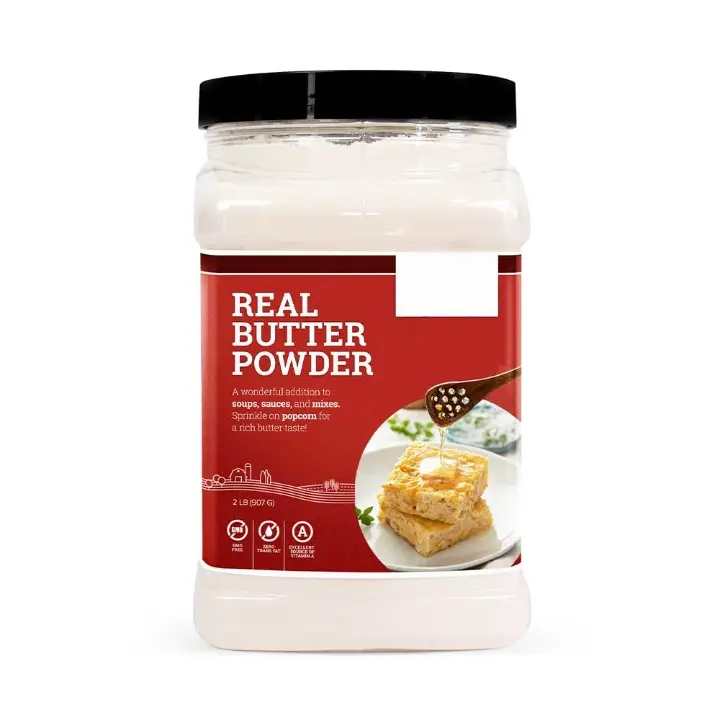 Real Butter Powder with Cream - 2LB (Pack of 1), Rich Flavor Pantry Staple, Versatile Use for Baking & Cooking