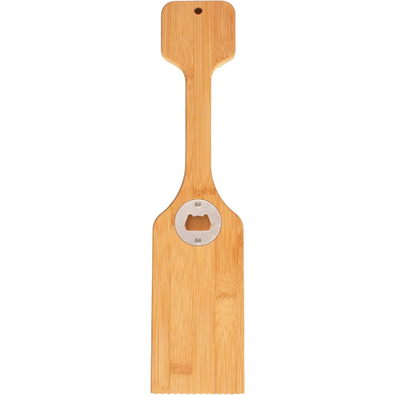 Bristle-Free Bamboo BBQ Scraper Tool with Bottle Opener - Natural, Lightweight Bristle-Free Cleaning Utensil, Safe for All Grates, Charcoal-Gas Grills, Ideal for Father’s Day, Birthdays