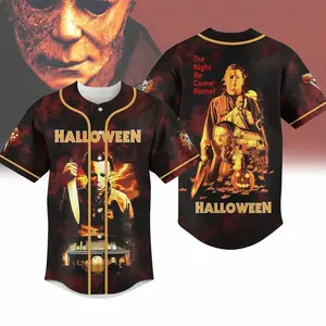 Michael Myers Halloween Baseball Jersey, Serial Killer Football Shirt, Horror Night Jersey Shirt, Michael Thriller Jersey Men 8CY