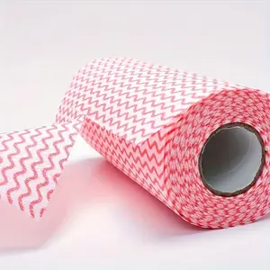 50pcs Thickened Disposable Cleaning Cloths - Durable Polyester Wipes with Zigzag Pattern for Kitchen, Bathroom, Countertops & Dishes - Convenient Multi-Surface Cleaning Towels, Dish Towels, Household Cleaning, Rollpacked Wipes, Effective Absorbency