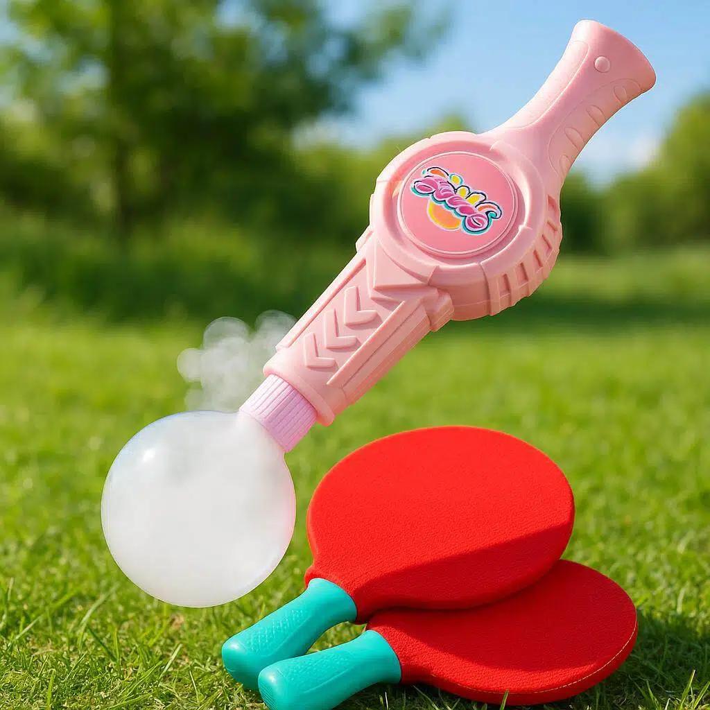 New Fog Bubble Machine with Paddles – Smoke Bubble Wand, Bounceable Bubbles Like Ping Pong, Lights & Music, Fun Outdoor Toy for Kids, Gift for Boys & Girls New Fog Bubble Machine with Paddles – Smoke Bubble Wand, Bounceable Bubbles Like Ping Pong, Lights & Music, Fun Outdoor Toy for Kids, Gift for Boys & Girls