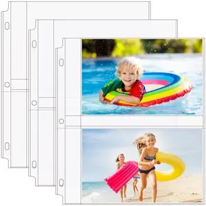 MaxGear 30 Pack 5x7 Photo Sleeves for 3 Ring Binder (120 Pictures), Heavy-Duty Archival Page Protectors, 2-Pocket Clear Photo Album Refill Pages, Plastic Seed Binder Pages 8.5x11, Acid-Free
