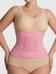 1 Count Women's Waist Trainer, Fajas, Adjustable Velcro Closure Tummy Control Shapewear Belt, High Compression Waist Cincher, Breathable Stretchy Fabric Body Shaper Girdle, Great for Daily Wear, Gym & Outfit Styling