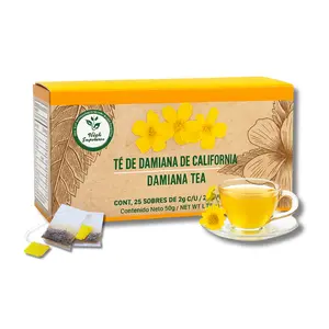 Damiana Herbal Tea – 100% Turnera diffusa – 25 Tea Bags – Natural Caffeine-Free Infusion – Traditional Herbal Beverage – Té de Damiana de California – Hecho en México