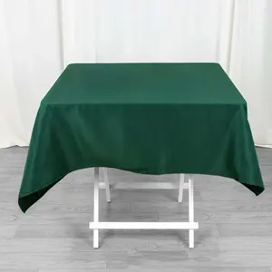 Premium Polyester Square Tablecloth 54"x54" Hunter Emerald Green - 220GSM Wrinkle-Resistant Table Cover