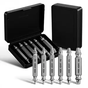 Stripped Broken Screw Remover, 6 Counts Set Easy Out Bolt Extractor, Double Head Design Damaged Screw Extractor Set, All-purpose HSS 4341 Extractor Remover Kit for Repair, Gifts for Men