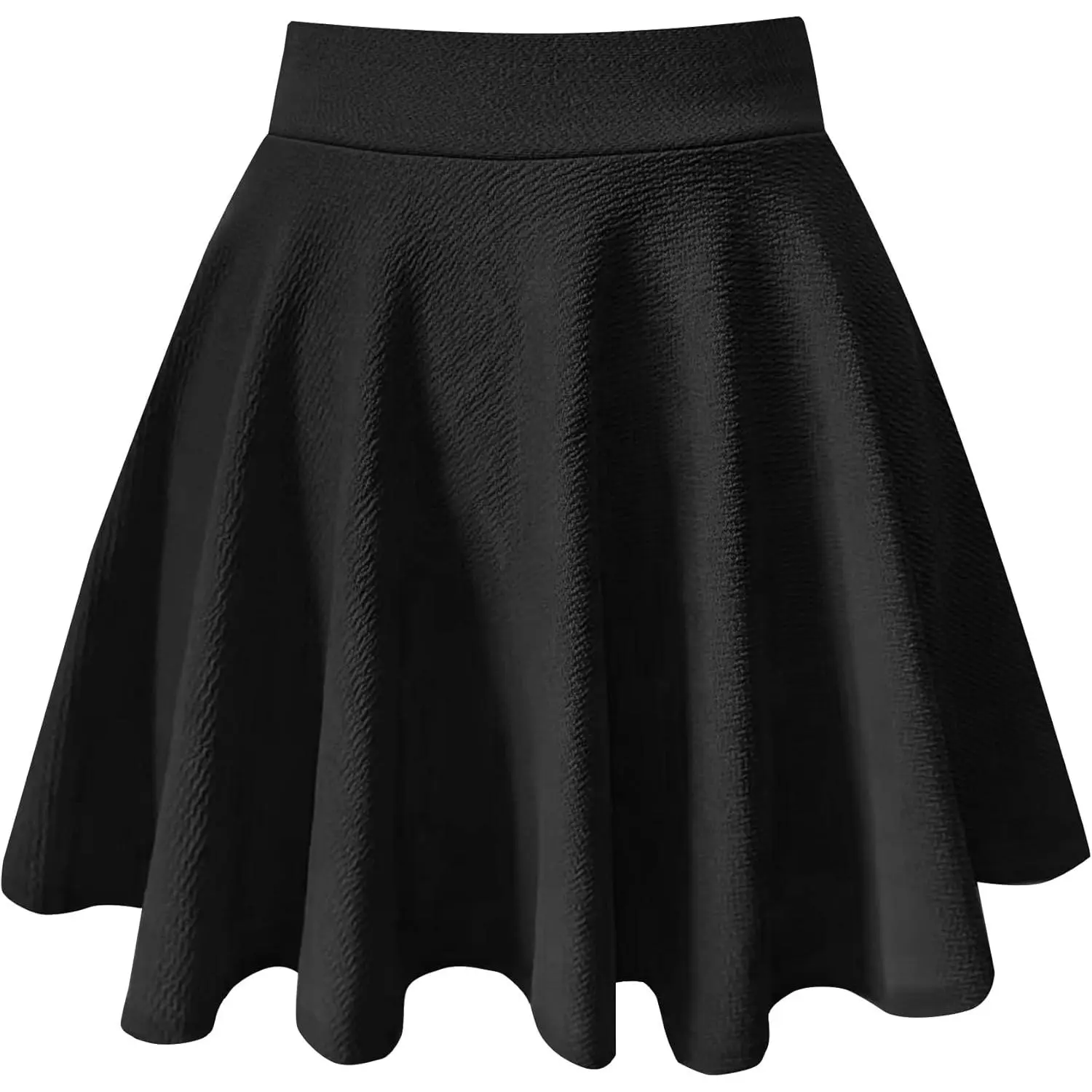 Skater Skirt for Women, Solid A-Line Mini in Stretchy Fabric for Casual Party Wear - Burgundy, Grey, Navy, Khaki, A-Line Shape, Female, Multi-Size, Flare Cut