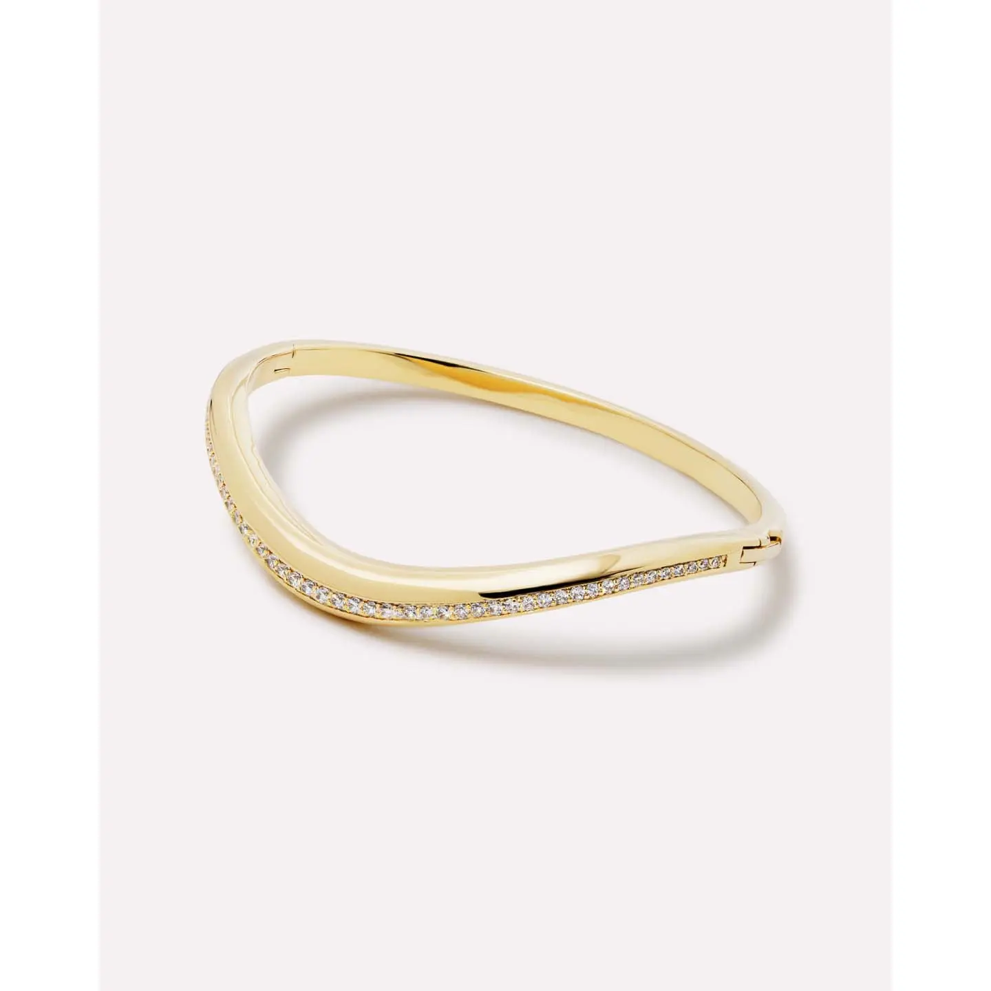 Gold Bangle Bracelet - Talia Slim Pave