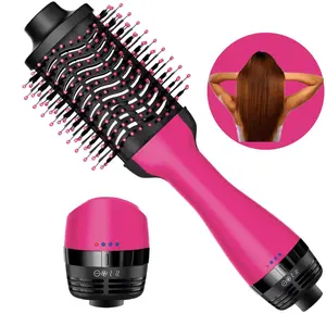 1000W Hot Air Brush, Thermal Brush Straightener, 4-In-1 Hair Dryer Comb for Drying, Curling, Straightening & Volumizing, Professional Salon Quality