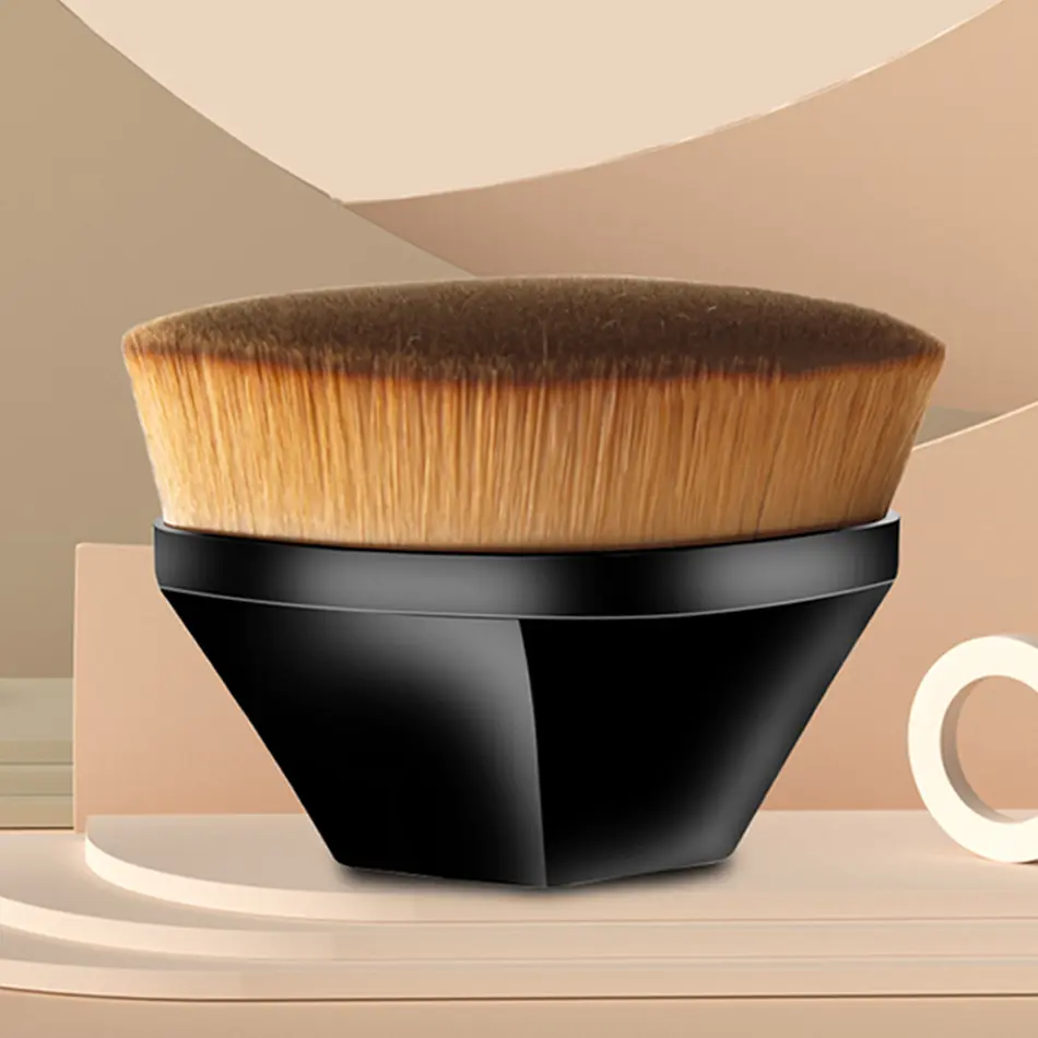 Portable Foundation Makeup brush Flat TopKabuki Hexagon Face Blush Powder Foundationbrush for Cream Flawless-Powder Cosmetics glitzand glam brush