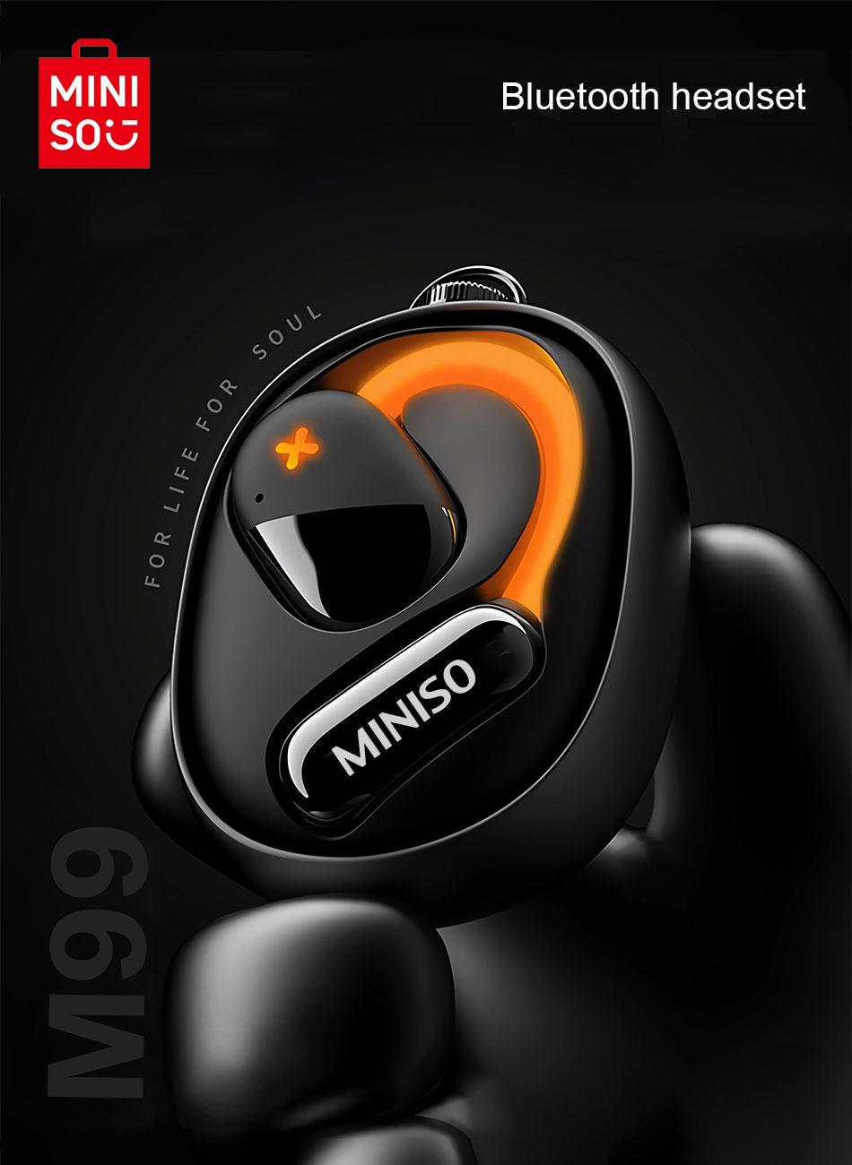 MINISO M99 Wireless Bluetooth 5.4 Luminous Open Earphones, HIFI Heavy Bass, Immersive Sound Effect, Suitable for Games and Music, Lightweight and Comfortable, Can Send Lanyard and Neck Strap