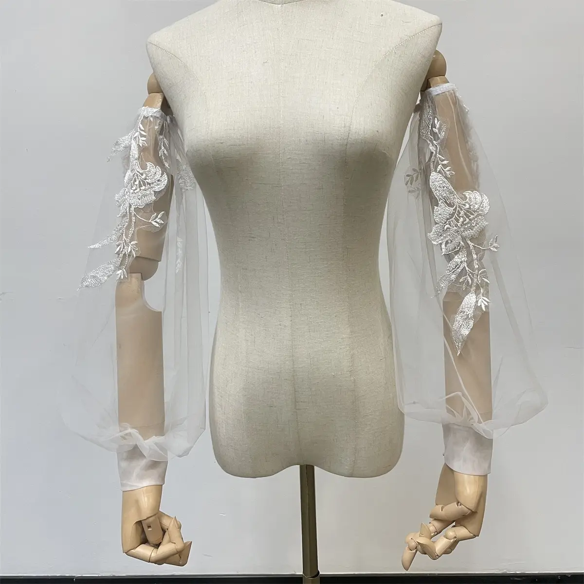 Lace Detachable Sleeves, Off-the-shoulder Sleeves, Bridal Sleeves, Ivory Tulle Sleeves, Wedding Dress Removable Sleeves Soft Womenswear