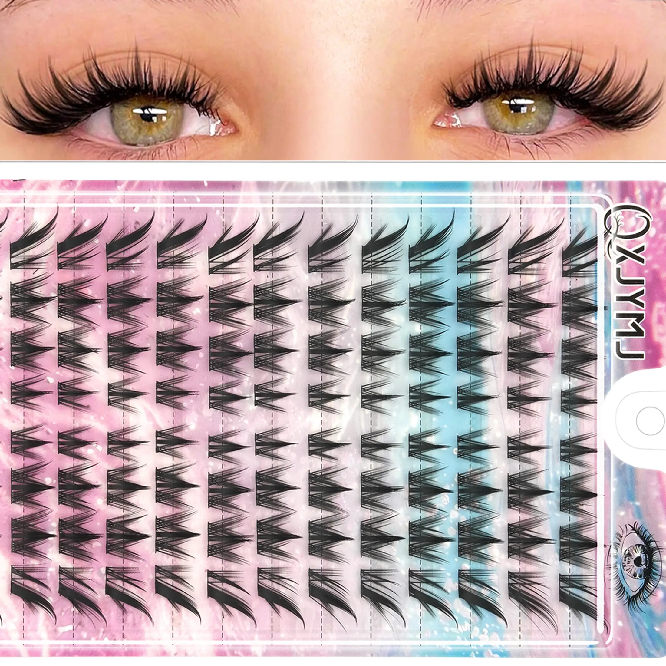 13 Rows Large Batch D-Curl Individual Cluster False Lashes, Cosmetic False Lashes, Eye Shape Adaptable, Manga Lashes, Beginner-Friendly & Reusable, Easy-To-Apply For Daily & Glam Eye Looks, Lightweight Eyelashes, Valentine's Day Gift