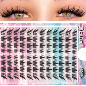 13 Rows Large Batch D-Curl Individual Cluster False Lashes, Eye Shape Adaptable, Manga Lashes, Beginner-Friendly & Reusable, Easy-To-Apply For Daily & Glam Eye Looks, High-Quality Lightweight Eyelashes, Valentine's Day Gift, Cute Small Gift For Women