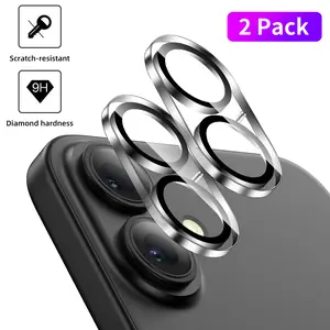 2 Pack Camera Lens Protector Compatible with iPhone 17 6.3", Military-Grade 9H Tempered Glass, Shatterproof & Anti-Scratch, HD Clear, No Fingerprint, Case-Friendly