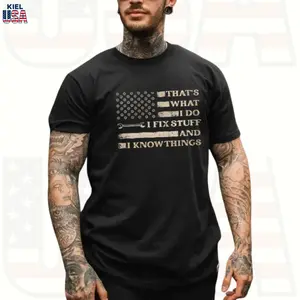 That's What I Do I Fix Stuff And I Know Things T Shirt – Mechanic American Flag Shirt, Blue Collar Worker Hoodie Sweatshirt