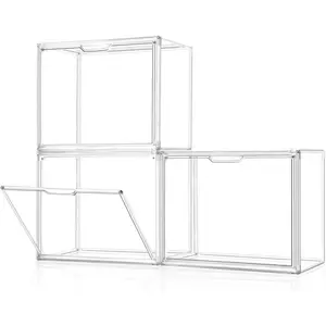 3Pack Clear Plastic Handbag Storage Organizer for Closet,  Display Case for Handbag and Purse, Purse Organizer for Closet with  Door for Book, Toys, Hat