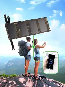 Portable Foldable Solar Charger 10w Camouflage, Flexible Mini Solar Power Bank 5v USB, Car RV Camping Fishing Hunting Outdoor Emergency Charging