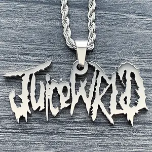 WRLD Abyss Necklace 1.5" Mirror Polished Juice Pendant Laser Cut Stainless Steel Chain Hypoallergenic Mirror Quality Reflective Surface Choice of Chain Free Gift Included