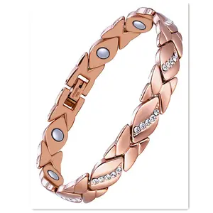 Brushed Leaf Magnetic Bracelet for Women Creative Rhinestone Inlaid Fashionable Minimalist Accessory High Quality Ferroalloy Electroplated Unisex Pastoral Fresh Sweet Style