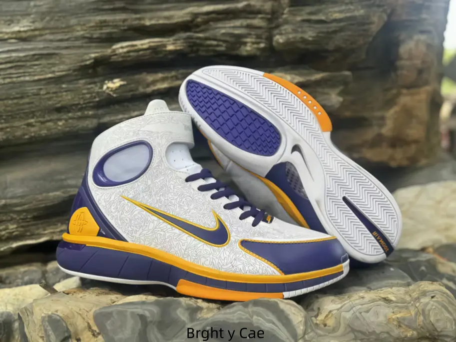 Sparkly Mesh White Purple Gold Athletic Boots Lace-Up Design Multi-Grip Non-Slip Rubber Outsole