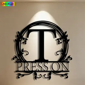 1pc "Press On" Letter T Metal Wall Art, Inspirational Letter T Statue Mural, Ideal Gift for New Year, Thanksgiving, Motivational Decor Enthusiasts,  Metal Wall Decor Wall Sculptures, Perfect for Home Wall & Garden Fence, Unique Encouraging Wall Art