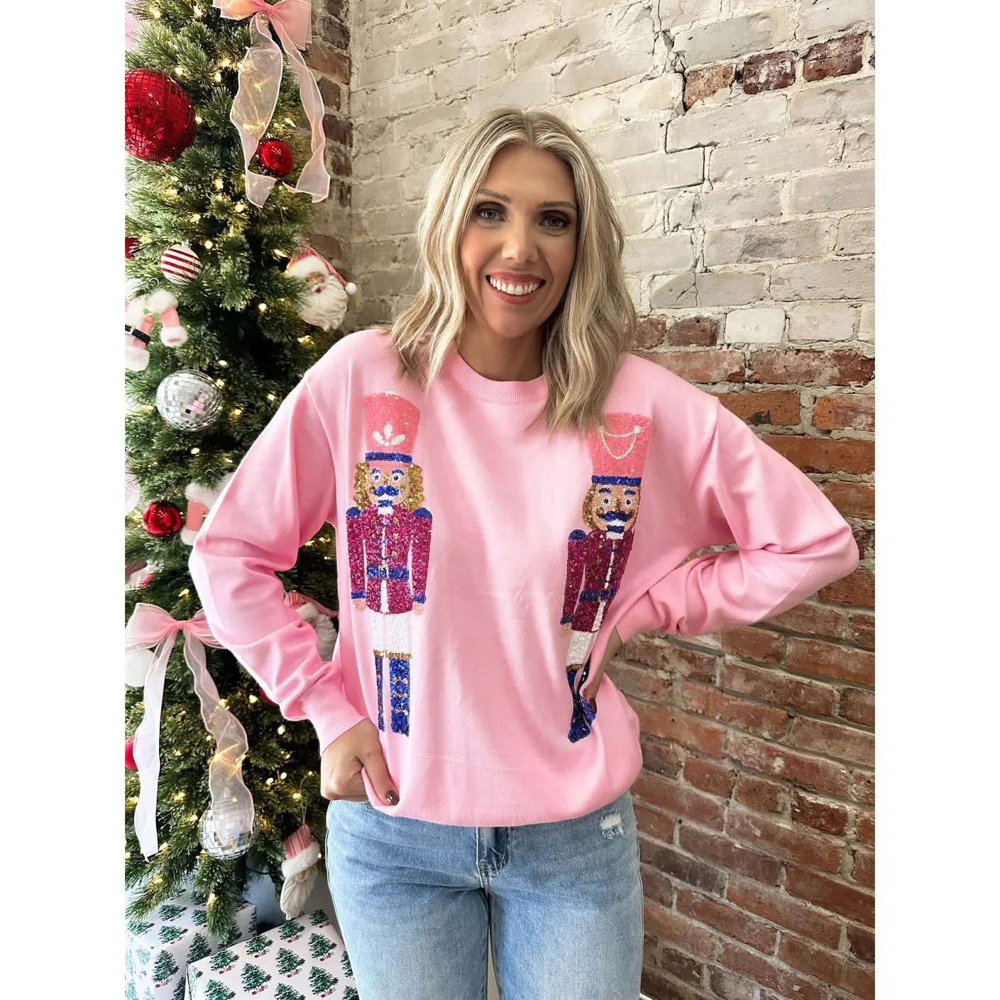 Sequin Nutcracker Sweater Top