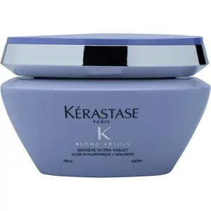 Kérastase Blond Absolu Masque Ultra Violet 6.8oz - Purple Hair Mask for Neutralizing Yellow & Brassy Tones, Hydrating & Restoring Damaged Hair