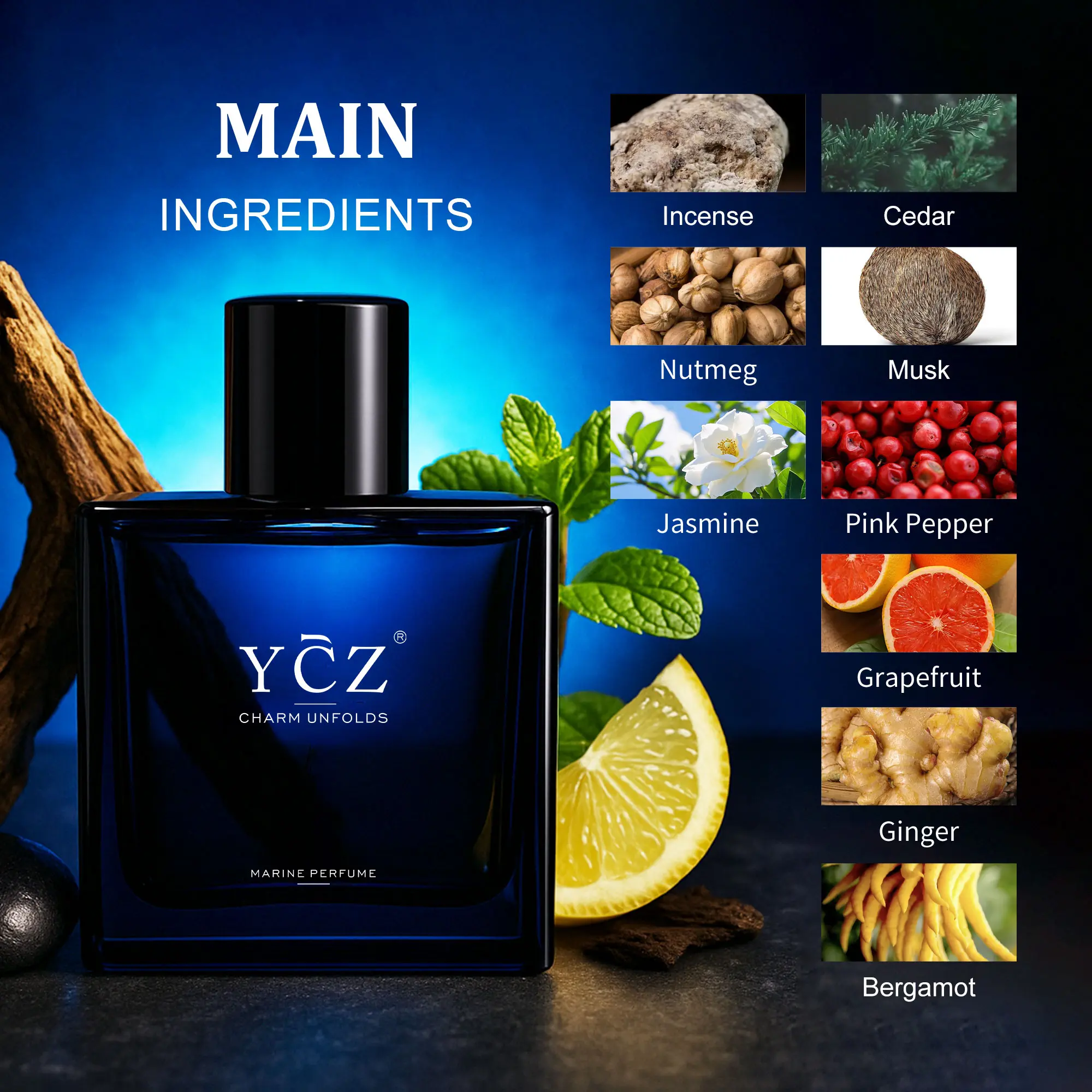 YCZ Midnight Gentleman Eau de Parfum 50ml - Lasting Oriental Woody