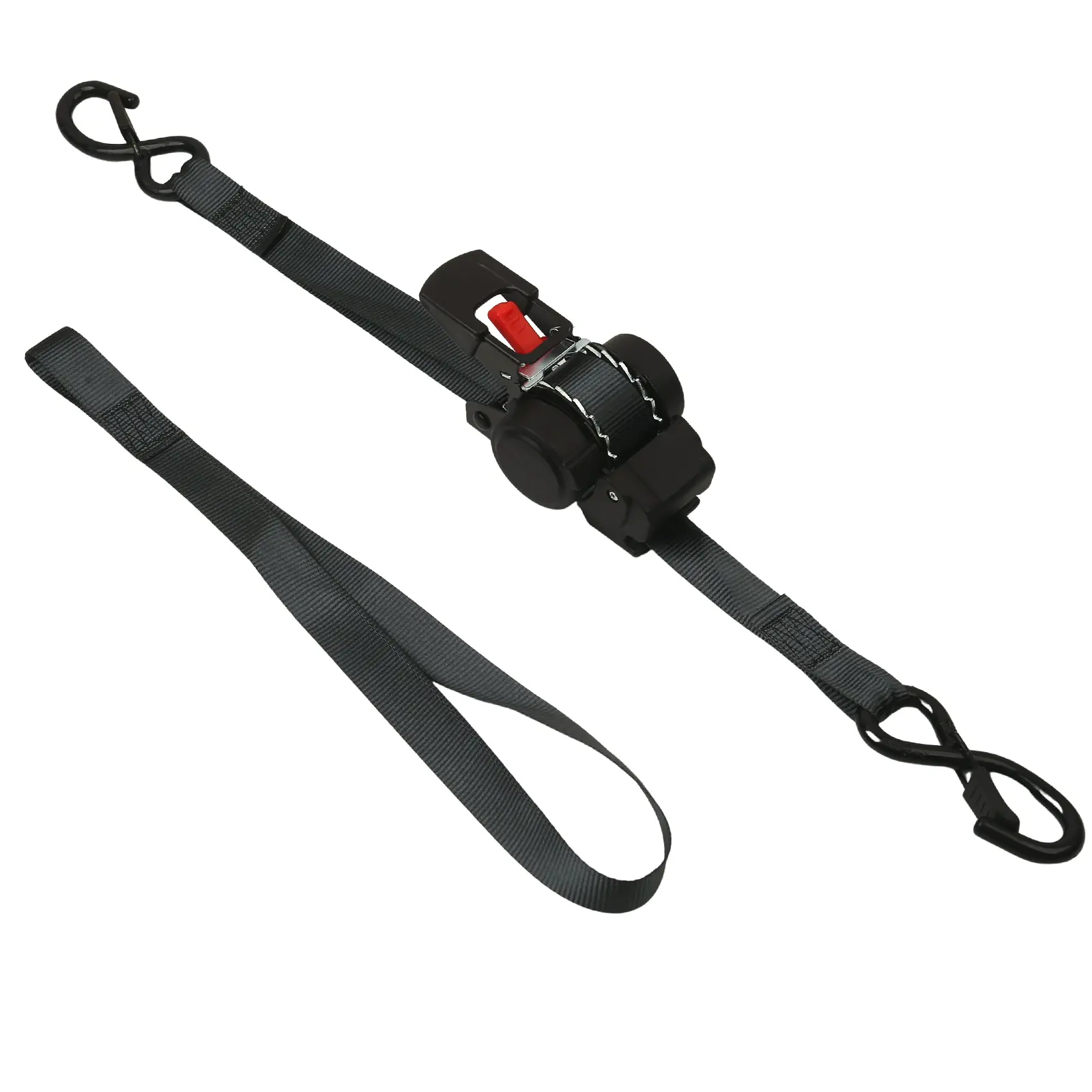 Heavy Duty Self Retracting Ratchet Tie Down Strap, 1-Pack 1 in x 13 ft with 1,800 lb Break Strength - Durable, Weather-Resistant for Cargo & Camping Gear, Durable Tie Downs, Retractable Tiedowns