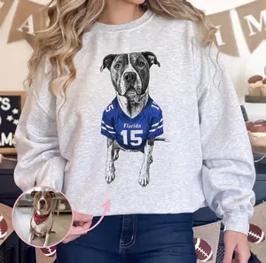 Custom Football Pet T-Shirt with Photo - DTG Printed