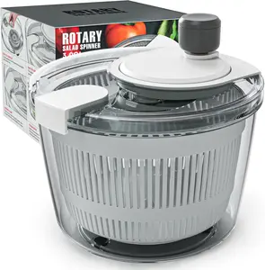 Salad Spinner Lettuce Spinner, Wash, Spin & Dry Salad Greens, Vegetable Washer Salad Dryer With Rotary Handle for Fruits & Vegetables, High Efficiency Vegetable Spinner Kitchen Gadget 3Qt White
