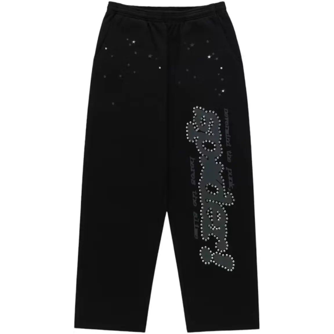 Sp5der Rhinestone Punk V2 Sweatpant | Y2K Streetwear Joggers | Rhinestone-Inspired Graphic Casual Pants for Youth & Adults