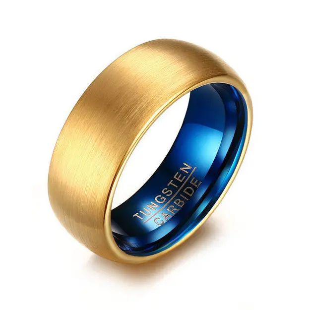Men's Tungsten Ring - Brushed Gold, 6mm
