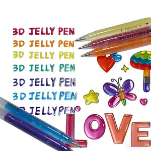 3D Effect Jelly Pens 12/24/36 Colors Set for Painting Drawing Writing Bullet Journal Card Making Nail Painting DIY Crafts Versatile for Every Project Greeting Card Design