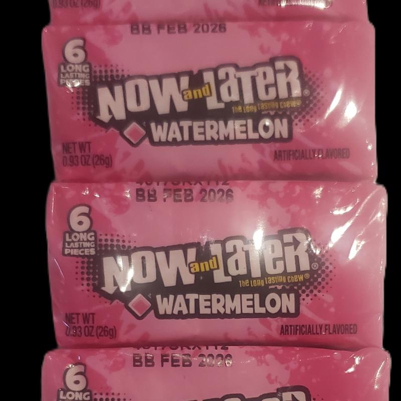 Now and Later Candy Variety Pack of 27 - 3 of each flavor Fruity Chewy Mixed Flavors Sweet Snack Strawberry Apple Watermelon Grape Pineapple Tropical Cherry