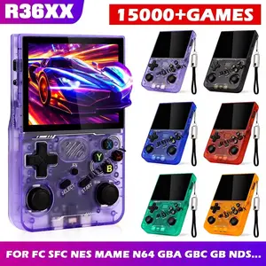 R36xx Retro Handheld Game Console 64g with 15000 Games, 12 Emulators, 3.5 Inch IPS HD Screen, Rechargeable Mini Gaming Device, 3000mah Battery, Rechargeable Portable Console