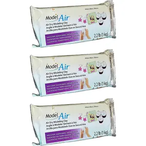 Sculpey Model Air White Dry Clay -  Formula - Lightweight, Durable - Ideal for , Crafts, and  Projects - 2.2 Pounds, Pack of 3