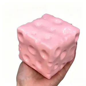 Jumbo Cheese Cube Stress Ball Big Cheese Shapeable Squeeze Ball Non-Bounce Fidget Toy ASMR Sensory Anti-Stress Christmas Gift