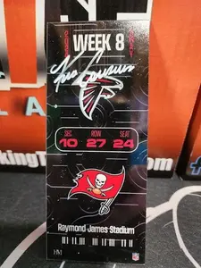Kirk Cousins Autographed BECKETT COA Game Ticket /10 Metabilla Falcons Bucs