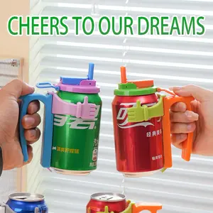 Viral Reusable Can Topper w/ Straw | Anti-Spill Soda Can Stand | Converts Cans to Tumblers | Durable Can Holder for Parties
